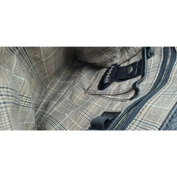 Fossil Black Leather Decker City Shoulder Bag Purs - Picture 10 of 11